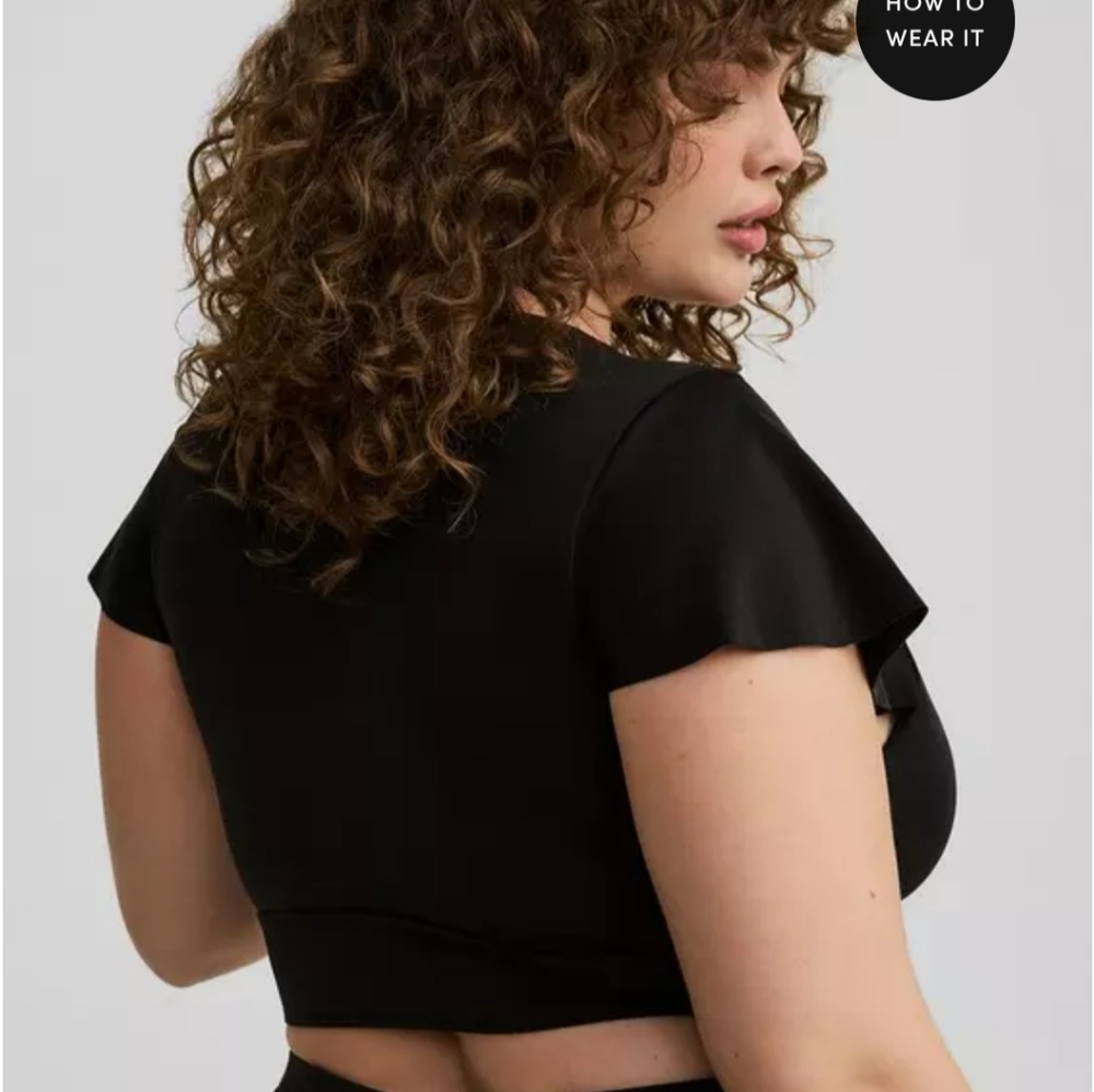 Torrid Flutter Sleeve Swim Top - Size 4 - Picture 3 of 4